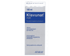 KLAVUNAT Fort 250 mg + 62,5 mg / 5 mL Oral Süspansiyon Hazırlamak İçin Kuru Toz