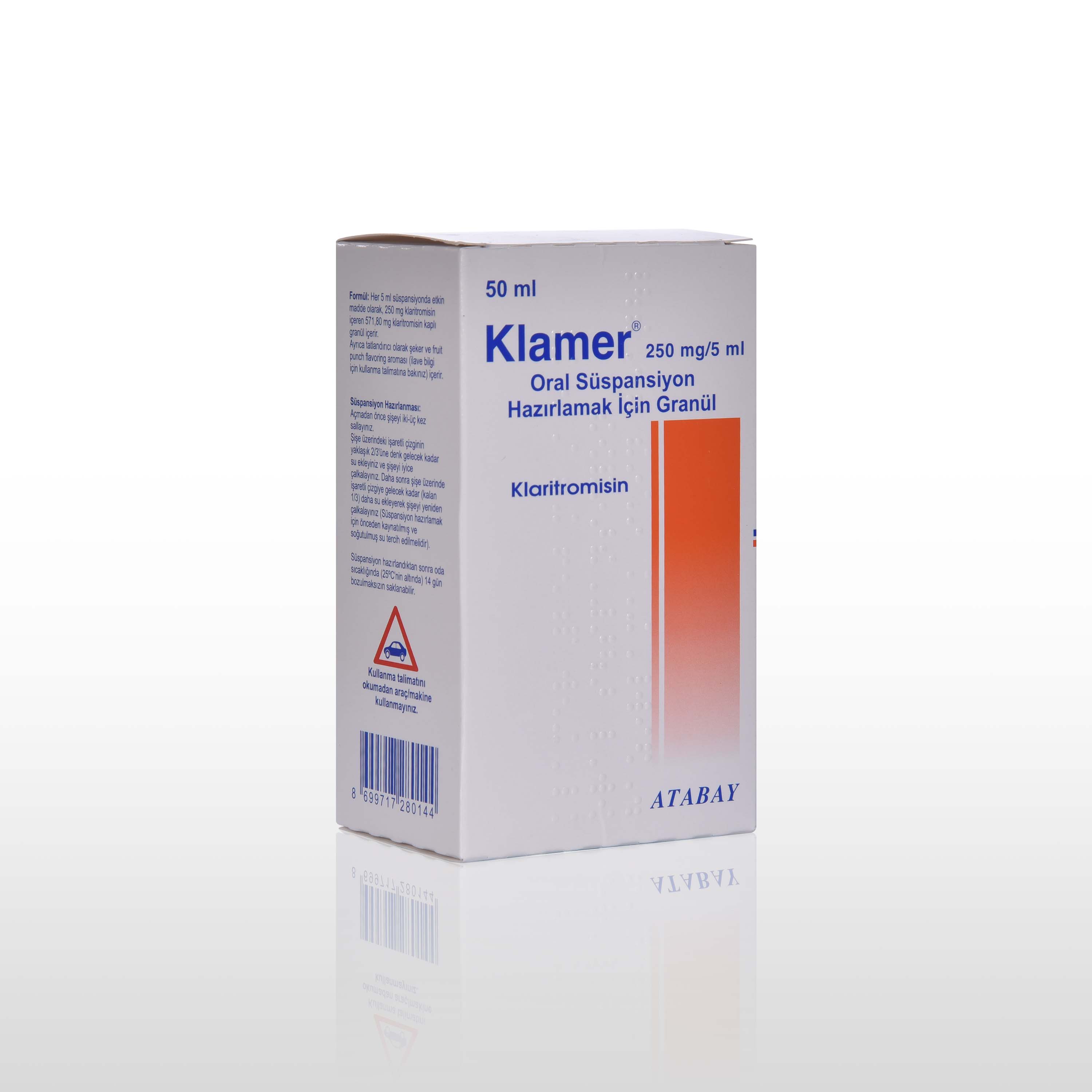 KLAMER 250 mg/5 ML Oral Süspansiyon – Atabay
