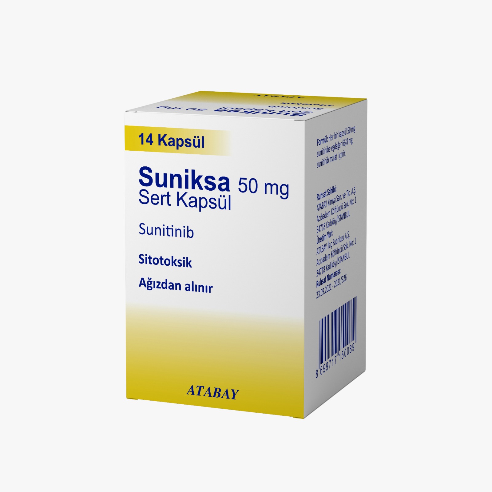 Suniksa 50mg Sert Kapsül
